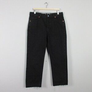 Raey Raw Hem Straight Leg Jeans Women's 30 Black Denim Button Fly Organic 760
